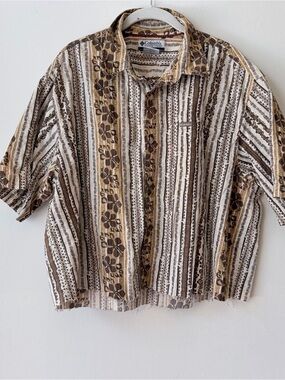 Vintage 90’s Columbia Cropped Short-Sleeve animal print top
